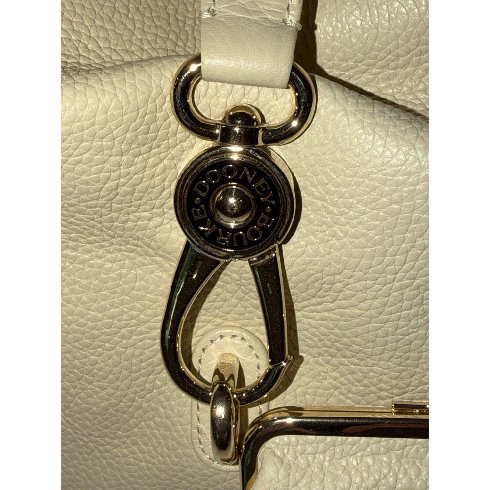 Dooney & Bourke Ivory Pebble Leather Hobo Shoulder Bag Wallet Pink Lining - Picture 6 of 16